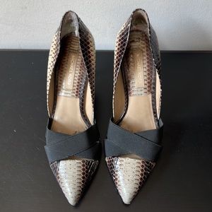 Michael Kors genuine snake skin and leather heels